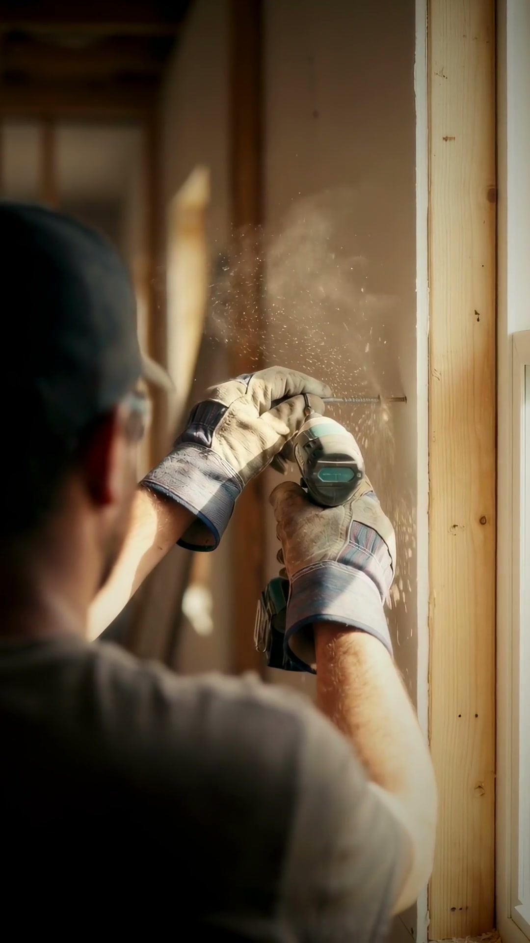 A tradesperson completing precision interior work